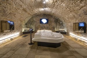 Model historické Kroměříže v expozici Historie ukrytá pod dlažbou města