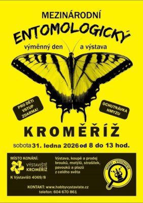 Prodejní výstava brouků a motýlů, Výstaviště Kroměříž, sobota 31.ledna 2026 - 1